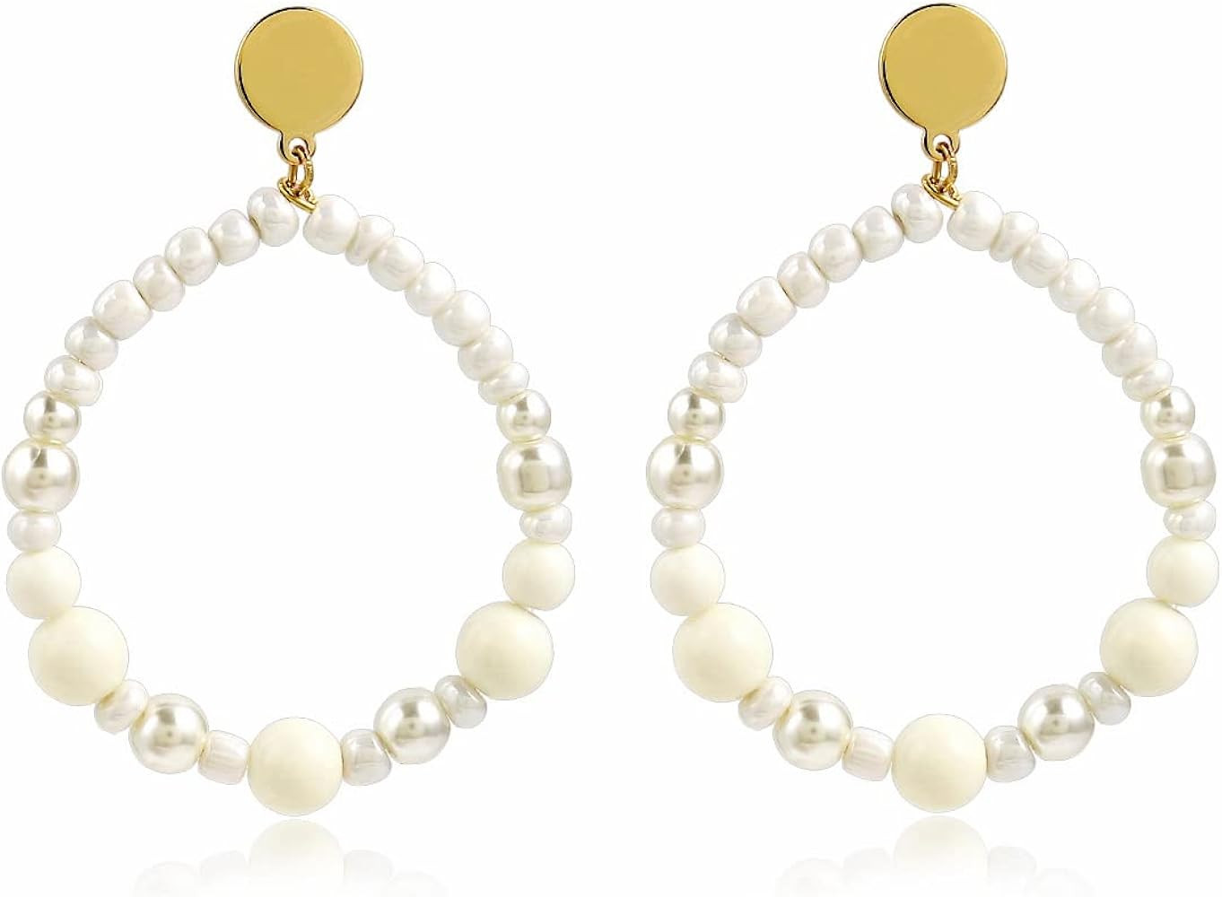 Colorful Beaded Dangle Earrings For Women Statement Boho Acrylic Hypoallergenic Beach Hoop Earrin... | Amazon (US)