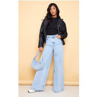 Tall Vintage Wash High Waist Baggy Long Leg Wide Leg Jeans | PrettyLittleThing UK