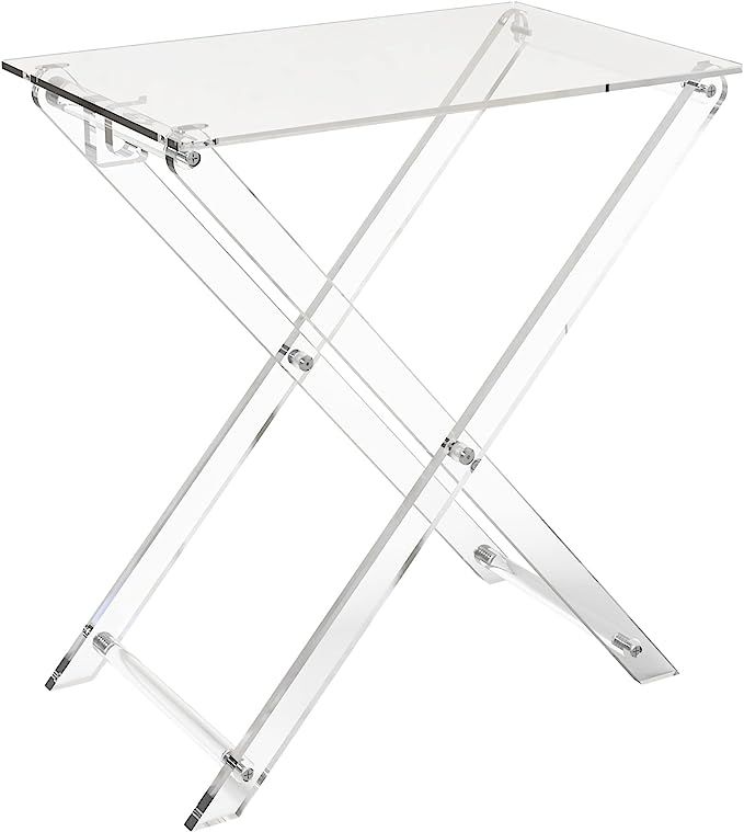 Amazon.com: CRYSFLOA TV Tray Acrylic Folding TV Tray Table Foldable Furniture Modern Small Desk S... | Amazon (US)