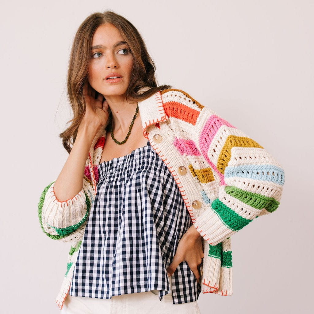 Rainbow Stripe Emery Cardigan | Sunshine Tienda