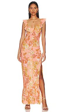 Free People Remind Me Maxi Slip Dress in Coral Combo from Revolve.com | Revolve Clothing (Global)