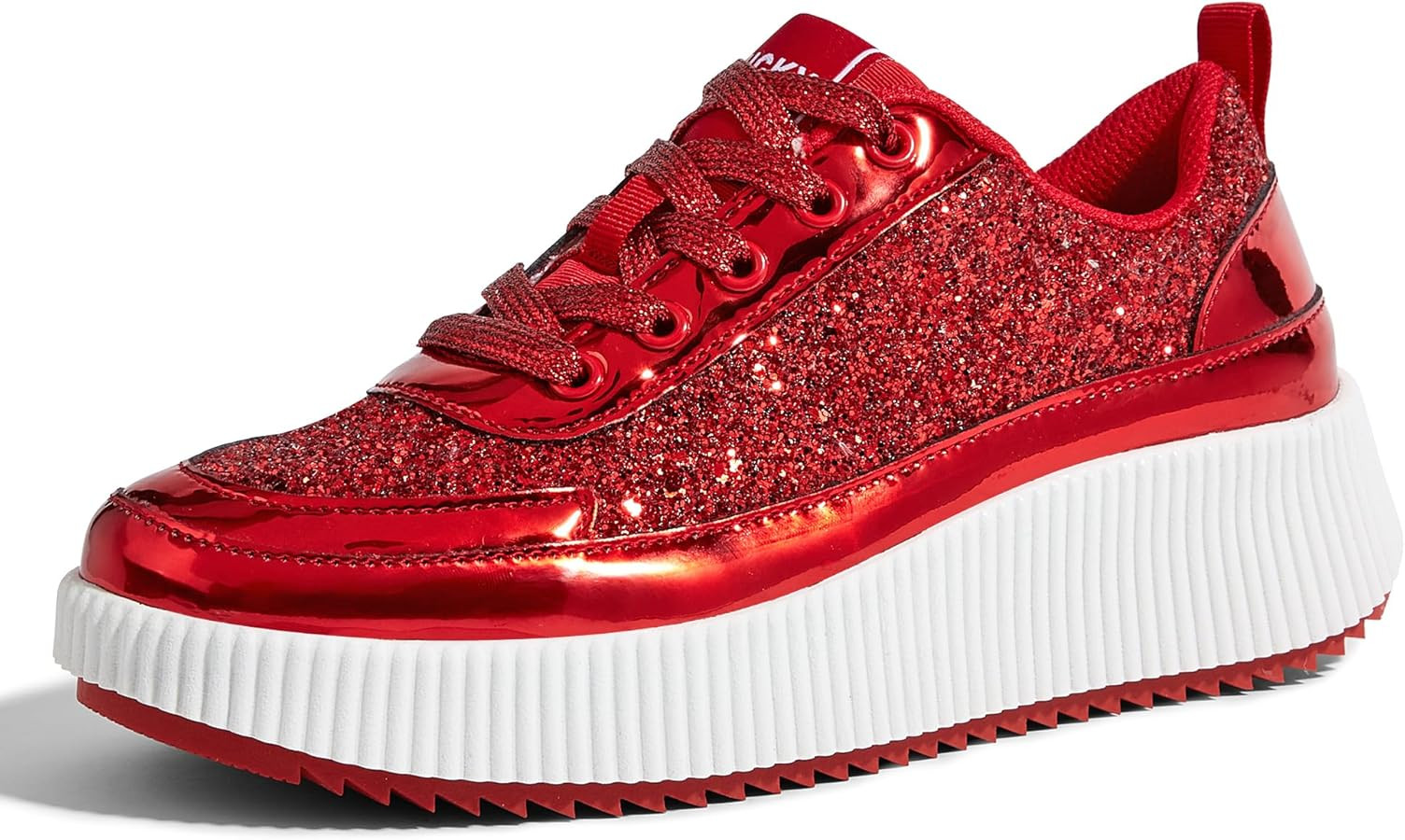 LUCKY STEP Women's Platform Sneakers Rhinestone Fashion Chunky Casual Sparkly Retro Braided Walki... | Amazon (US)