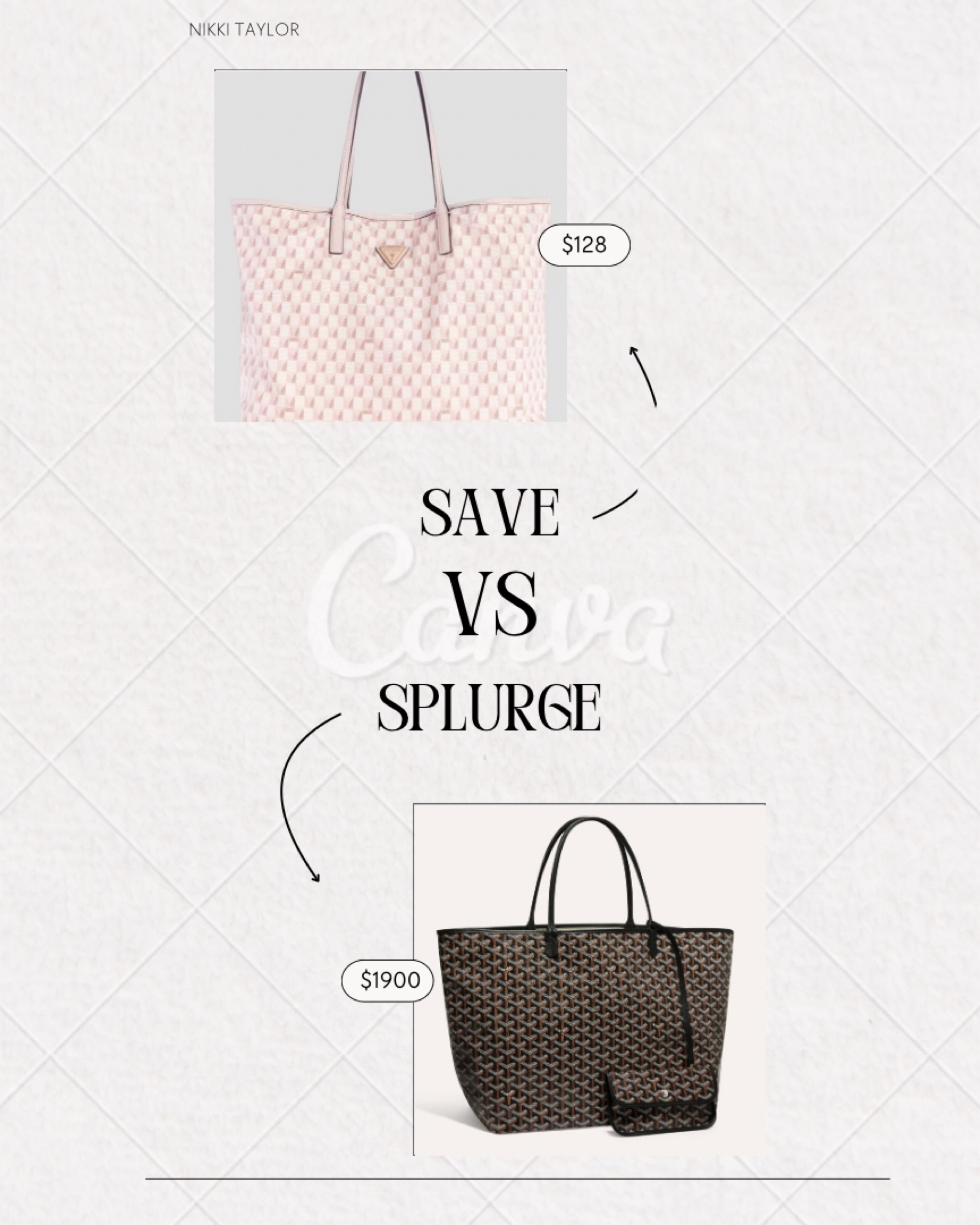 Save vs splurge tote edition #guess #tote #totebag #goyard #purse #saveyourmoney

#LTKItBag