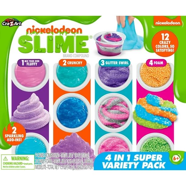 Cra-Z-Art Nickelodeon Slime 4-in-1 Super Variety Pack - Walmart.com | Walmart (US)