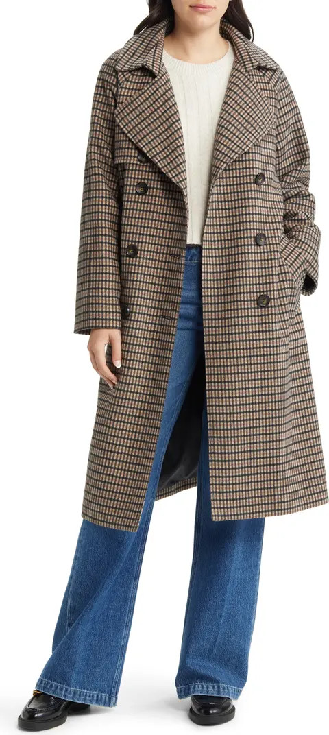 Plaid Wool Blend Trench Coat | Nordstrom