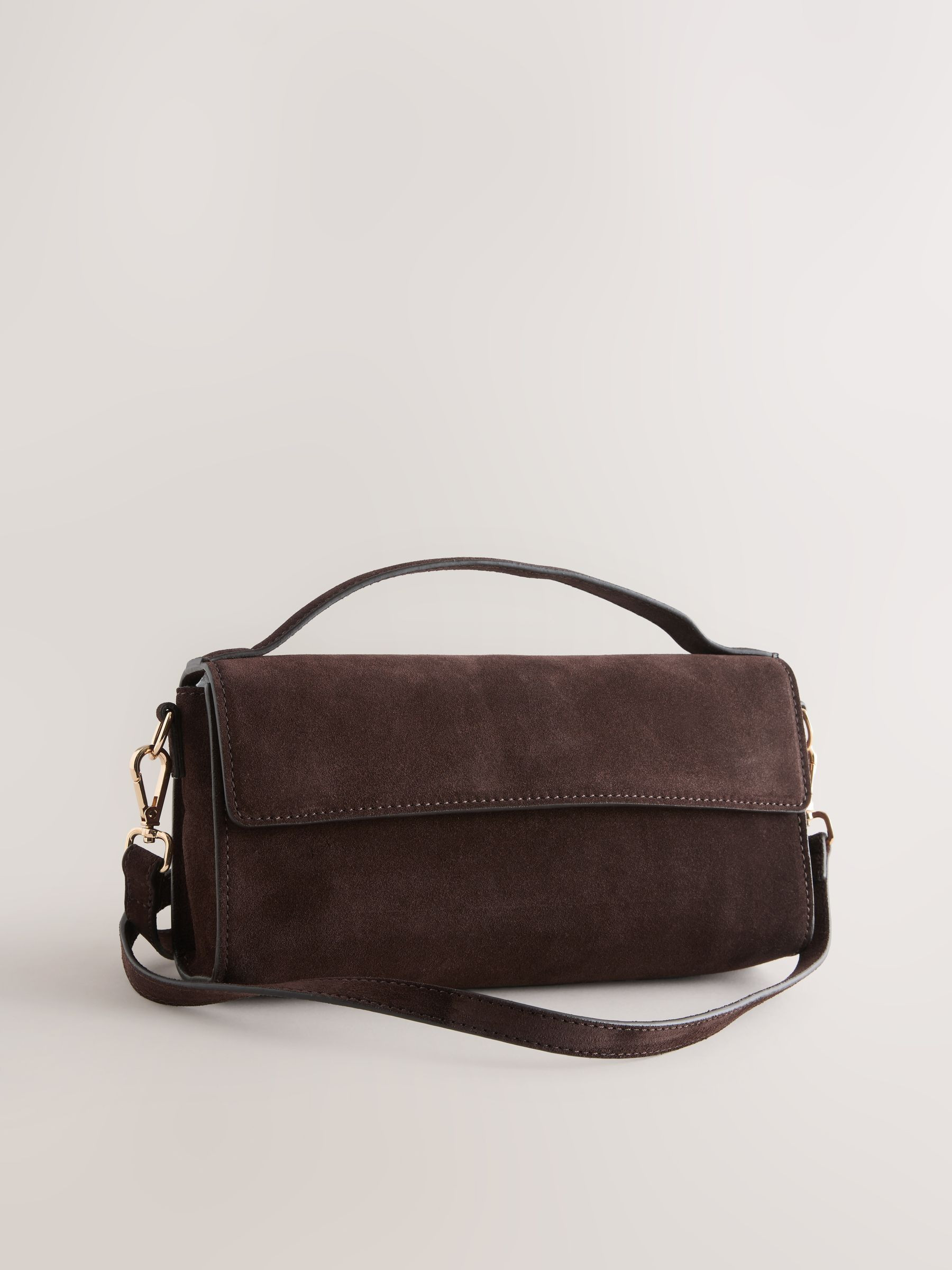 Next Chocolate Brown Leather Top Handle Bag | Next US