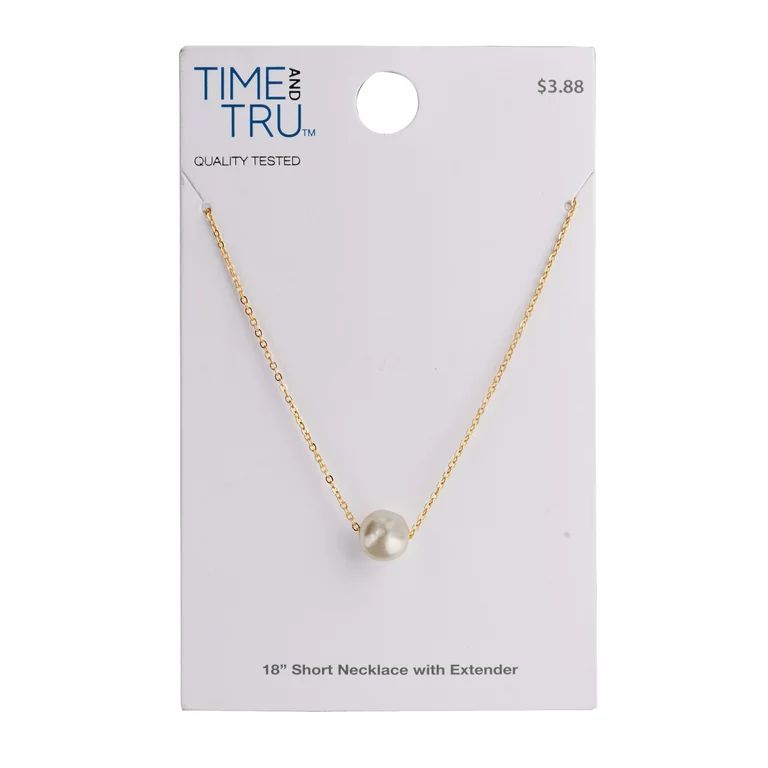 Lrage Single White Pearl Gold Necklace - Walmart.com | Walmart (US)