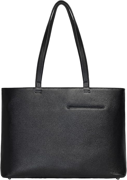 Mens Top Grain Leather Tote Bag Minimalist Shrunk Leather Laptop Briefcase Standing Work Bag for ... | Amazon (US)