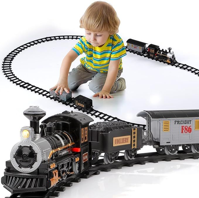 Lucky Doug Electric Christmas Train Set for Kids, Battery-Powered Train Toys with Sounds Include ... | Amazon (US)