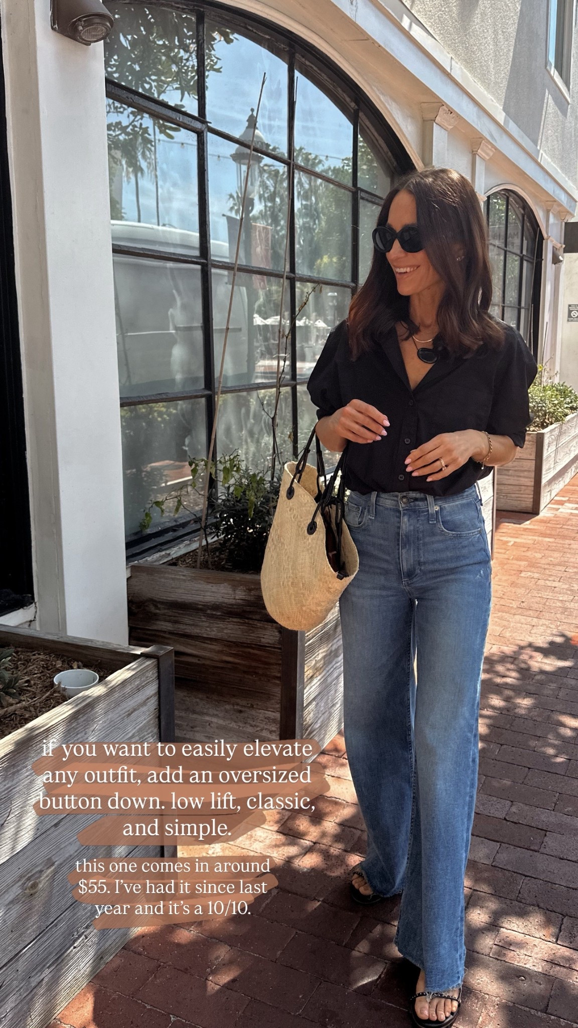 Today’s outfit for a Friday lunch date 
Top has a relaxed fit 
wearing the regular size and went down to an xxs. If you’re short and want it shorter go with petite sizing 

#LTKOver40 #LTKPetite