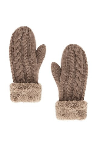 Hat Attack Flurry Lined Mitten in Taupe from Revolve.com | Revolve Clothing (Global)