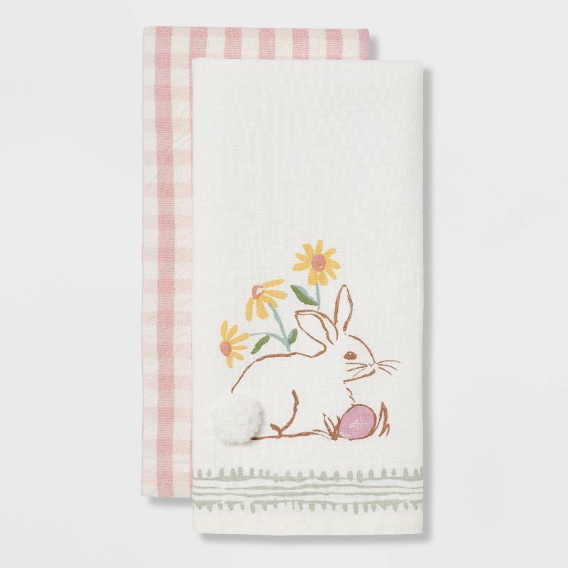 2pk Cotton Bunny Kitchen Towels - Threshold™ | Target