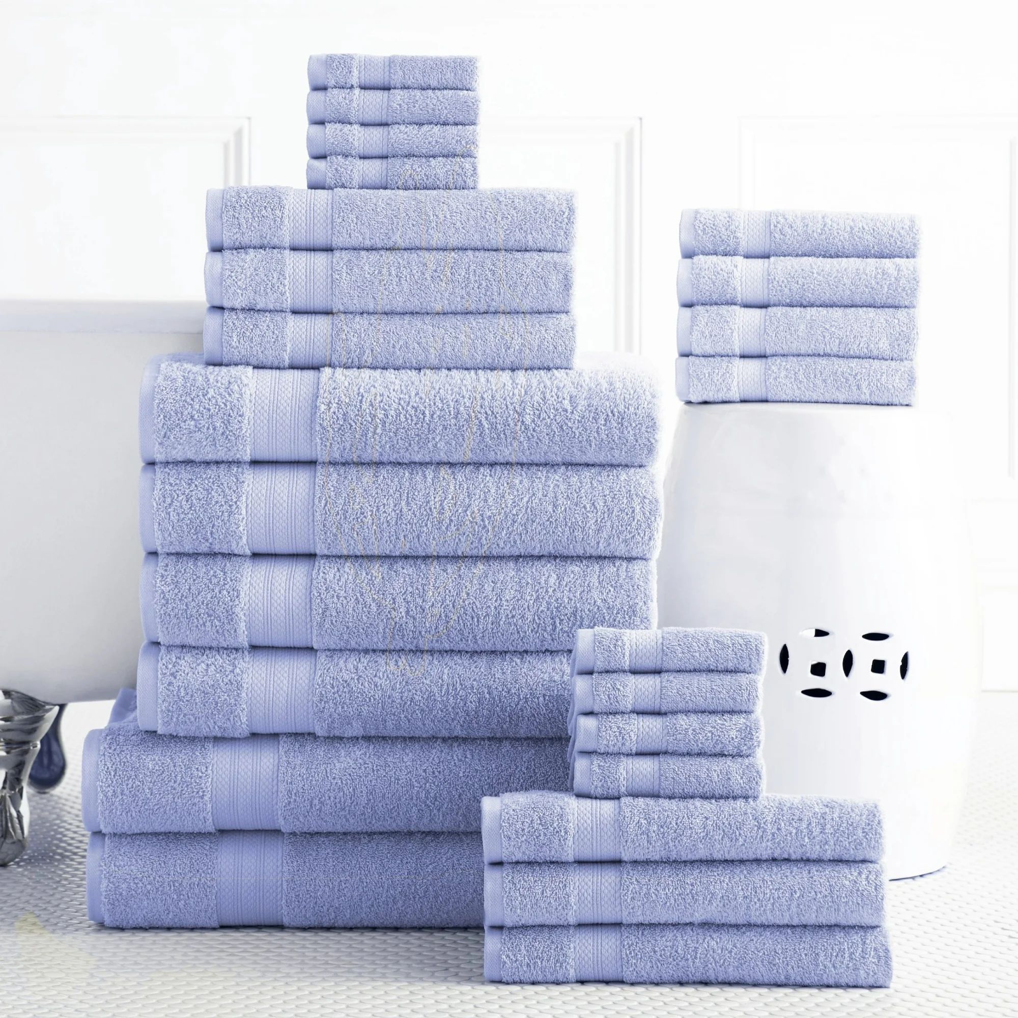 Addy Home Best Value 24PC Bath Towel Set (2 Sheets, 4 Bath, 6 Hand, 4 Fingertip & 8 Wash) - Light... | Walmart (US)