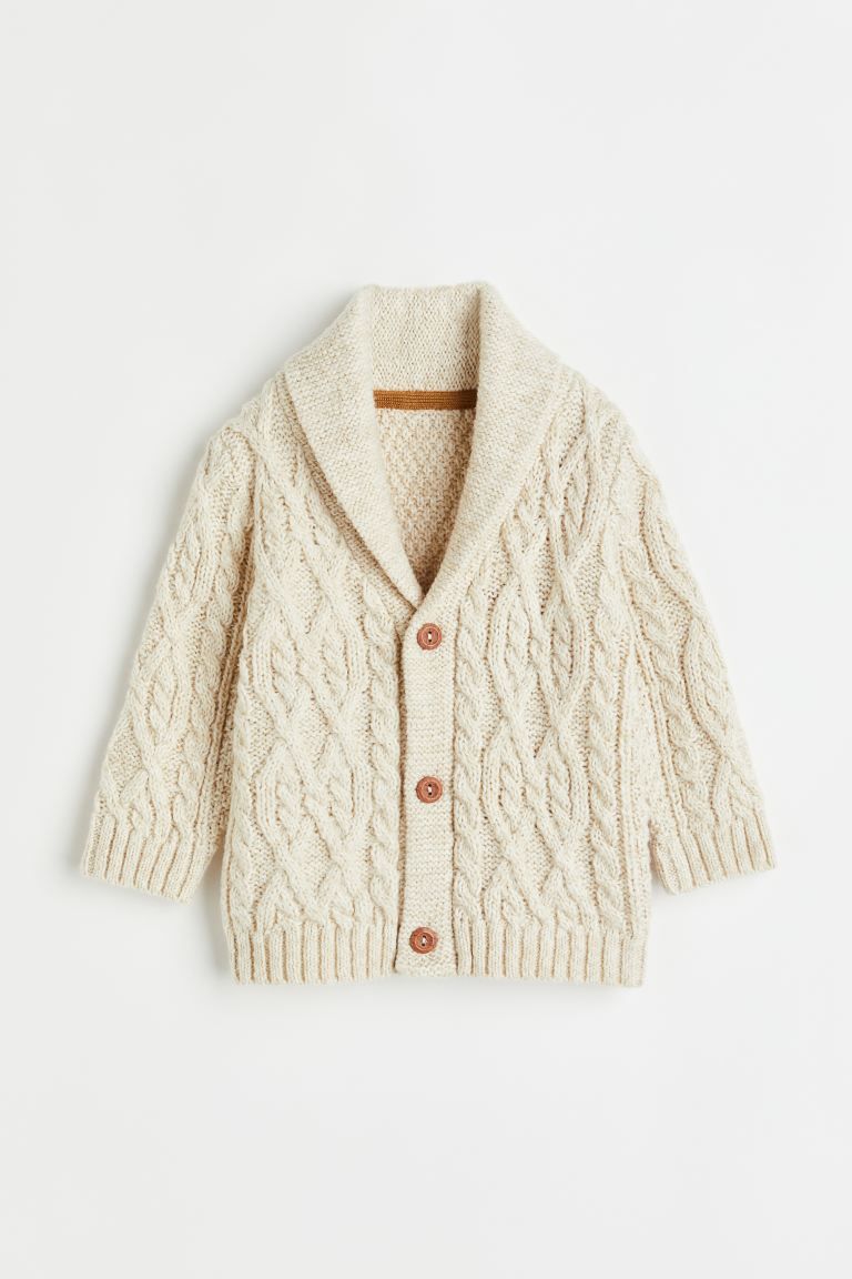 Cable-knit Cardigan - Light beige - Kids | H&M US | H&M (US)