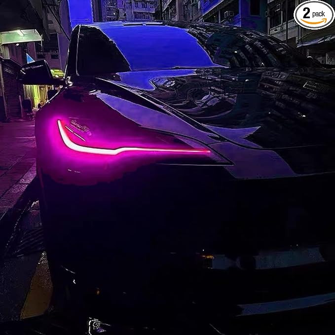 2Pcs Angel Eyes CSL Yellow DRL LED Boards Set Fit For 2024 2025 Tesla Model 3 Headlight, Daytime ... | Amazon (US)