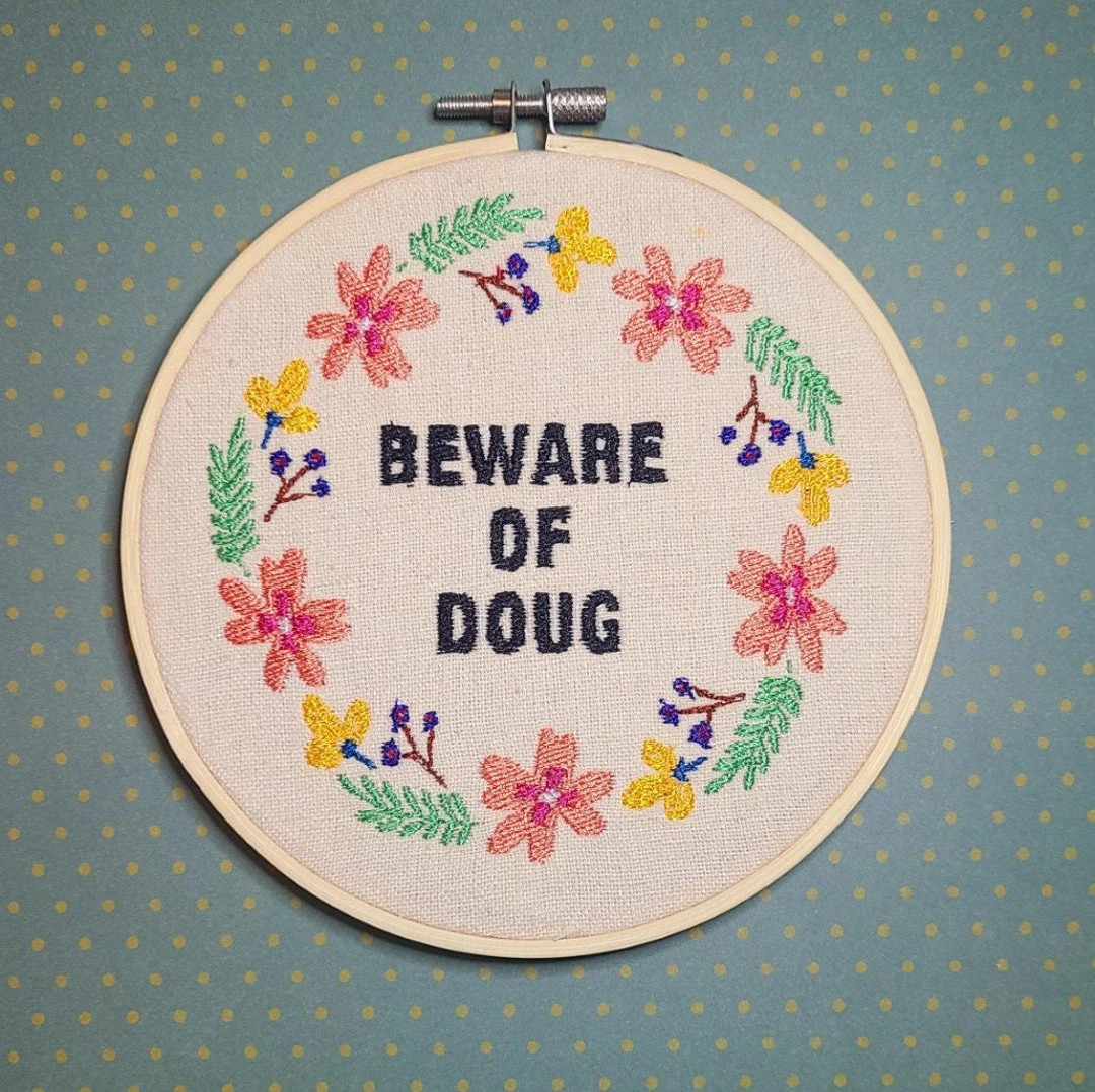 Beware of Doug Embroidery Hoop Funny Embroidery Douglas - Etsy | Etsy (US)