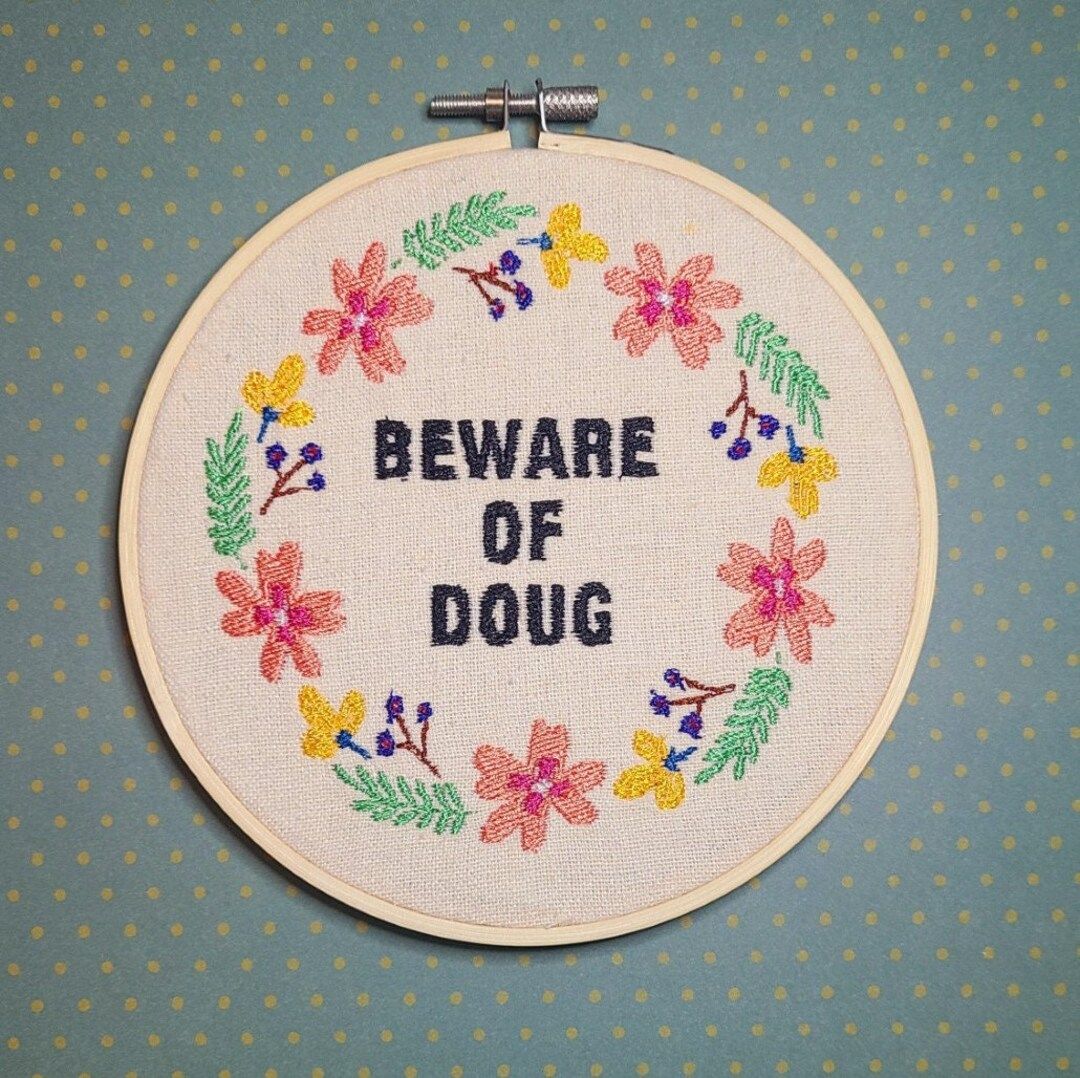 Beware of Doug Embroidery Hoop Funny Embroidery Douglas - Etsy | Etsy (US)