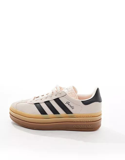 adidas Originals Gazelle Bold trainers in off white and black | ASOS (Global)