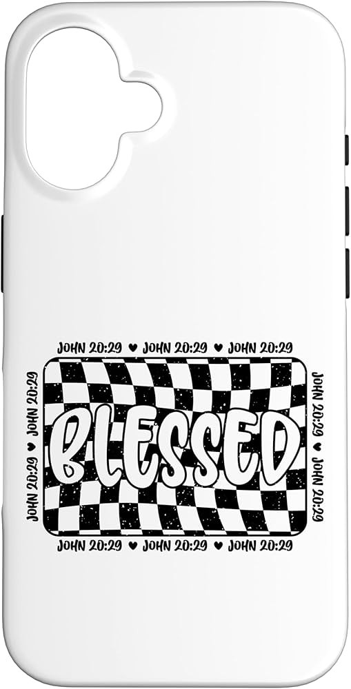 Blessed John 20:29 Checkered Faith Case for iPhone 16 | Amazon (US)