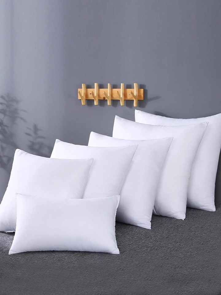 1pc Solid Color White Bedding Pillow Insert, Simple Fabric Comfortable Bed Pillow, For Home | SHEIN