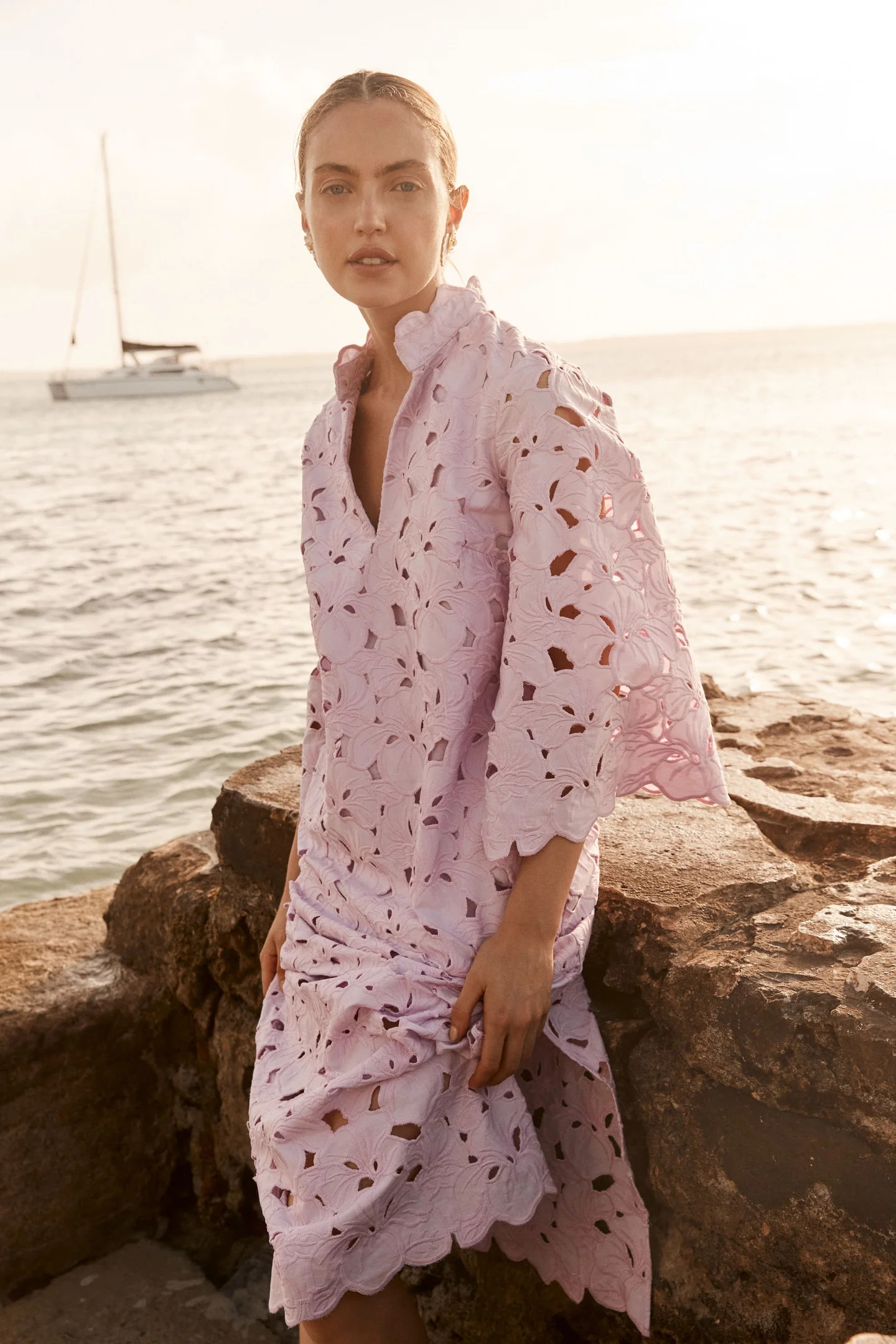 Lilac Floral Lace Clarice Dress | Tuckernuck (US)