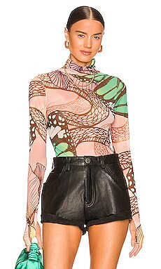 AFRM Zadie Top in Green Butterfly from Revolve.com | Revolve Clothing (Global)