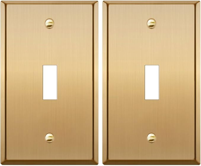 Rio Salto BRASS Metal Gold Toggle Light Switch Covers Wall Plate Single Togle Switch MID-SIZE Wal... | Amazon (US)