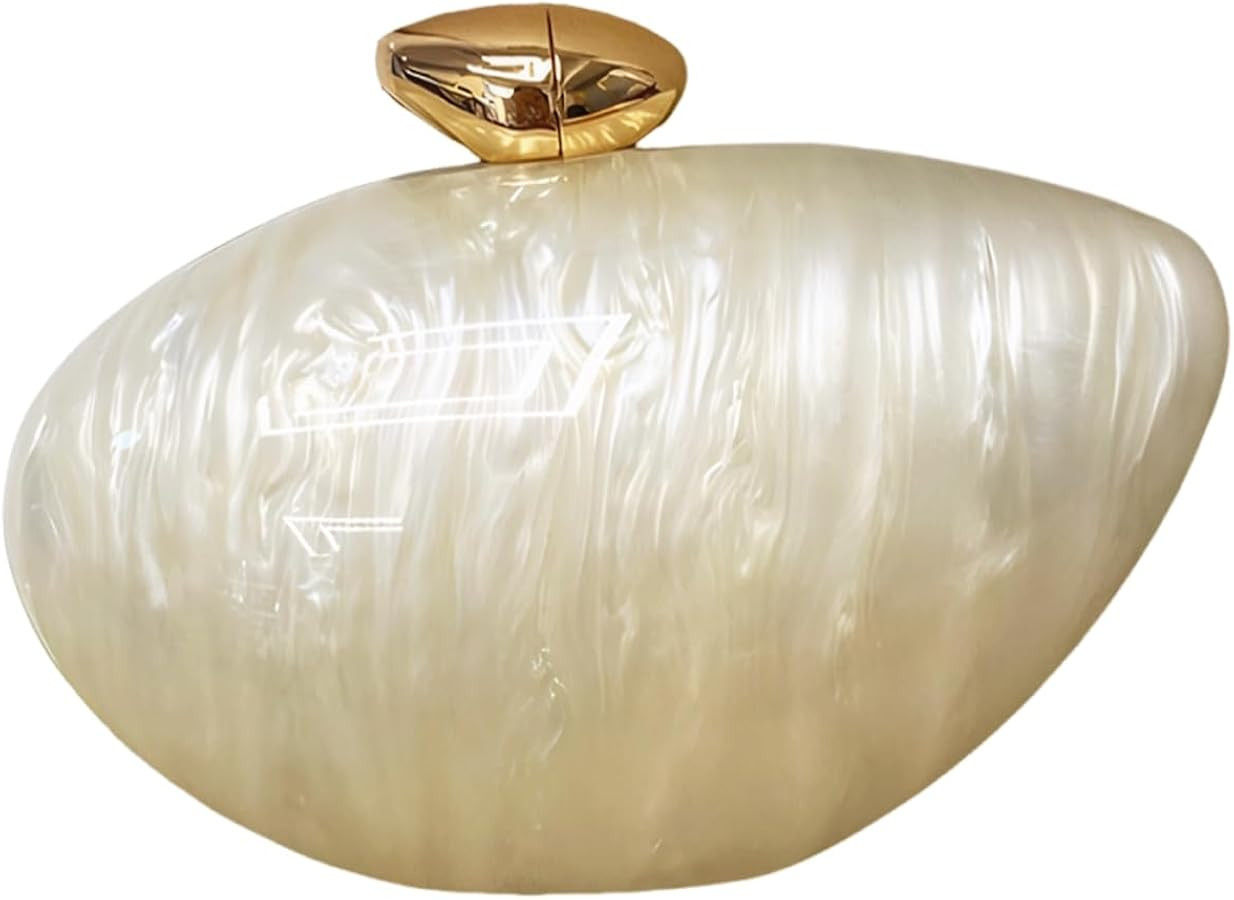 Pearl Clutch Purse Acrylic Shell Clutch Bag Bridal Purse for Women Wedding Party | Amazon (US)