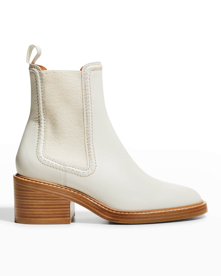 Chloe Mallo Leather Ankle Chelsea Boots | Neiman Marcus