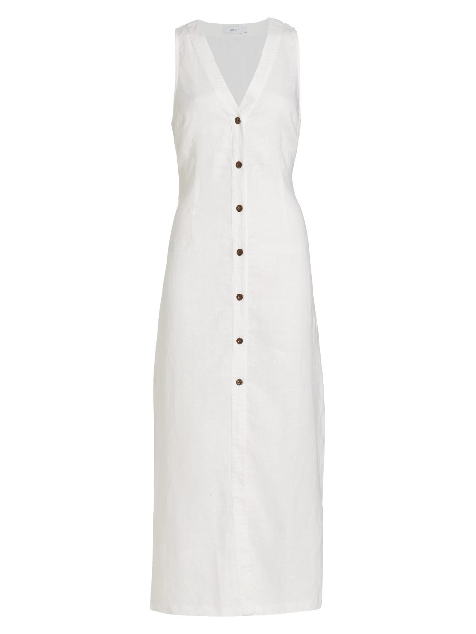 Women's Button-Front Linen Maxi Dress - White - Size Large - White - Size Large | Saks Fifth Avenue