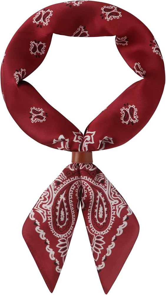 27.5 Inches Square Silk Feeling Neck Scarf for Men Necktie Silk Bandanas Pocket Square Cowboy Sca... | Amazon (US)