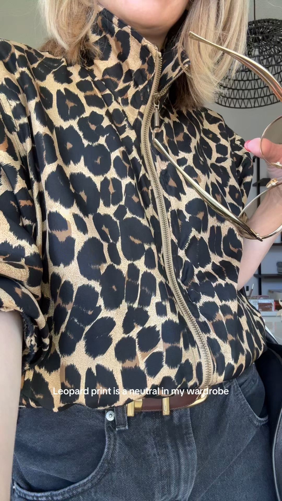 Leopard print zip up, Levi’s baggy jeans tucked into a cool pair of boots 

#LTKWorkwear #LTKOver40 #LTKootd