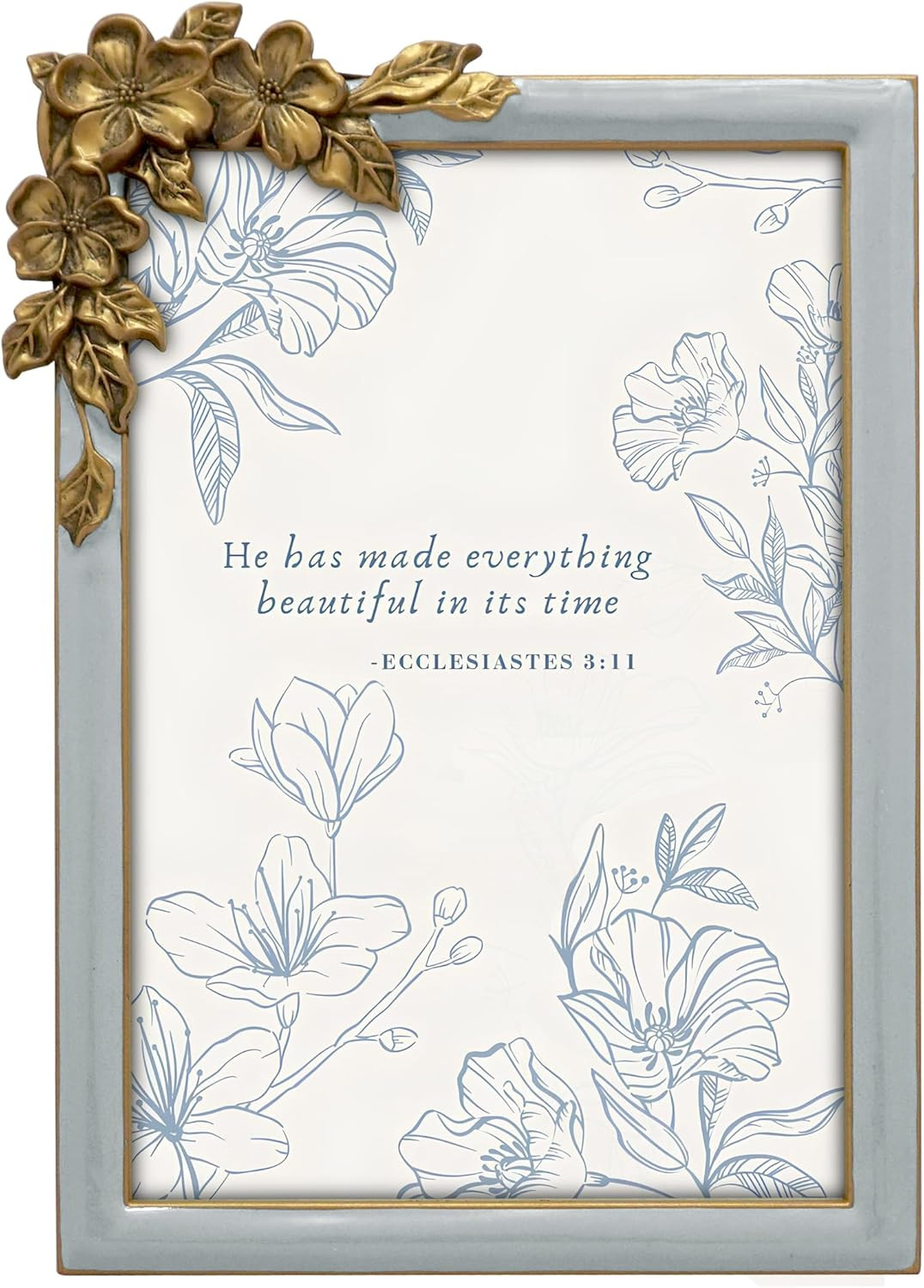 Vintage Grey Thin Boarder Floral Photo Frame / 4x6 In | For Vertical and Horizontal Display on Ta... | Amazon (US)