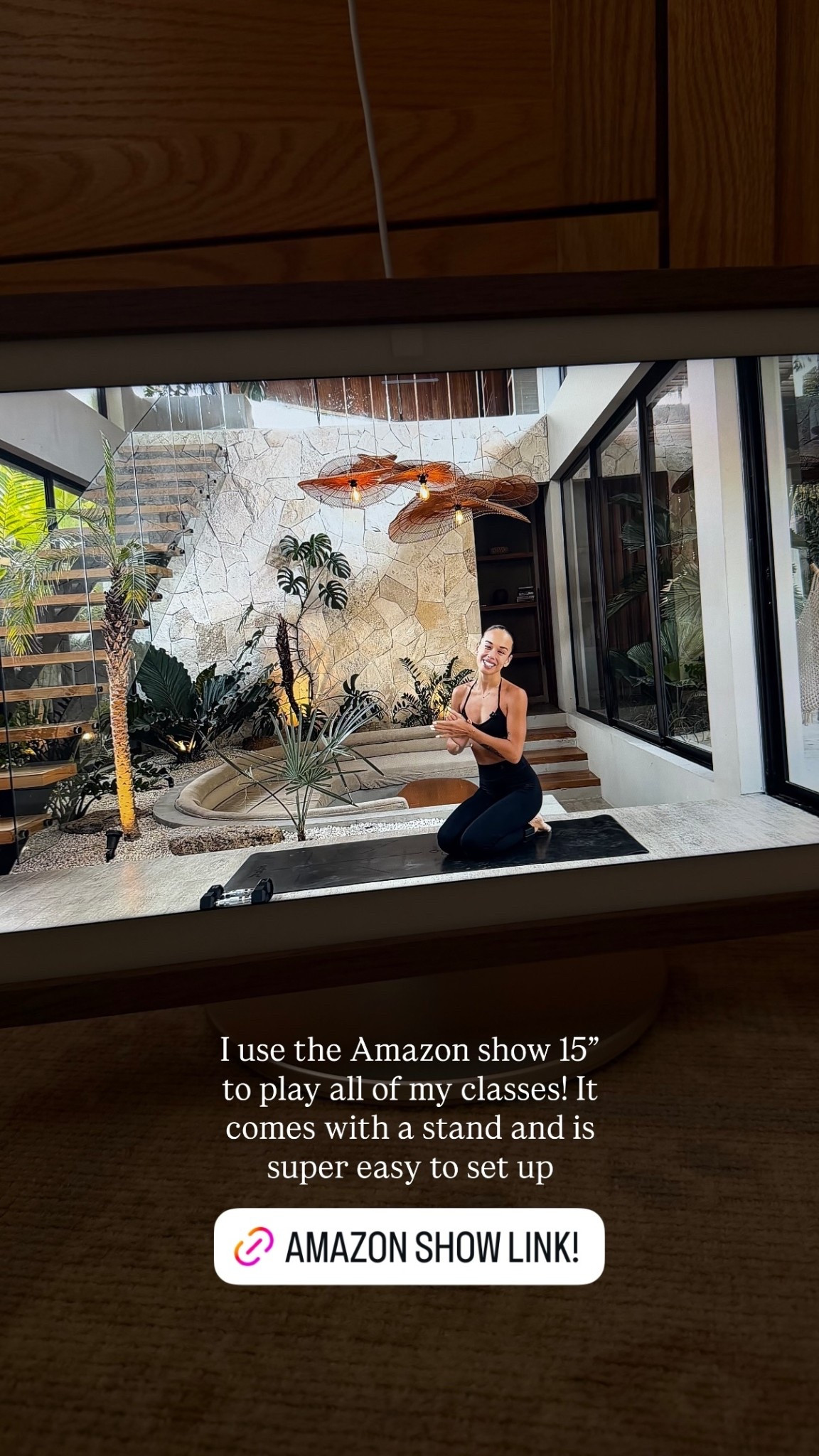 I use the Amazon show 15” to play all of my classes! It comes with a stand and is super easy to set up

#LTKHome #LTKActive