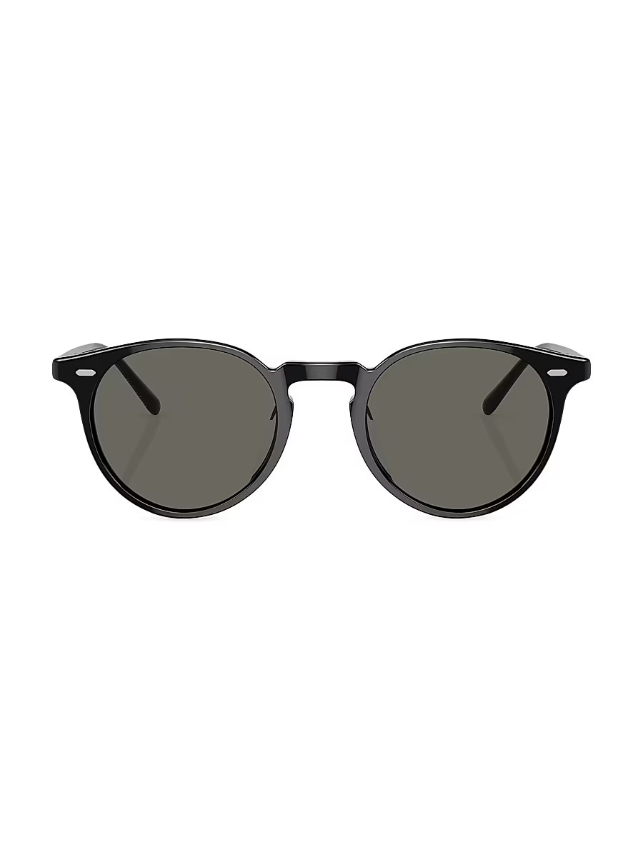 Women's 48MM Round Sunglasses - Black | Saks Fifth Avenue