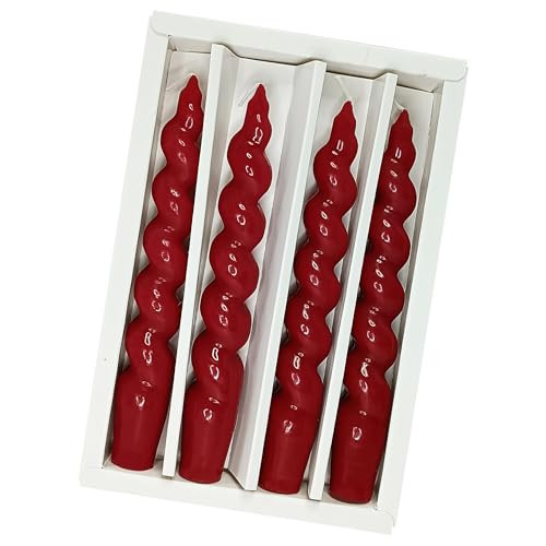 Spiral Taper Candle Red Candlestick Unscented Twisted Candles Dinner Candle Stick for Halloween Christmas Wedding Home Decor | Amazon (US)