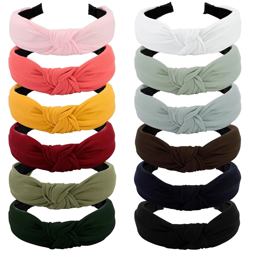 VELSCRUN Hairband, 12 Pack Colorful Headbands for Women Non Slip Wide Girls Head Bands Cute Boho ... | Amazon (US)