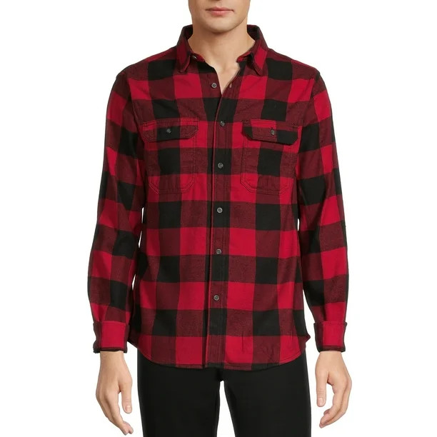 George Men's Long Sleeve Flannel Shirt | Walmart (US)