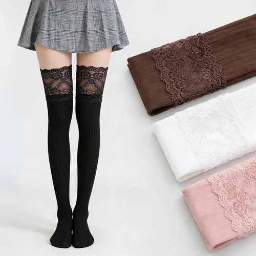 Yunlela - Lace Trim Over-the-Knee Socks | YesStyle | YesStyle Global