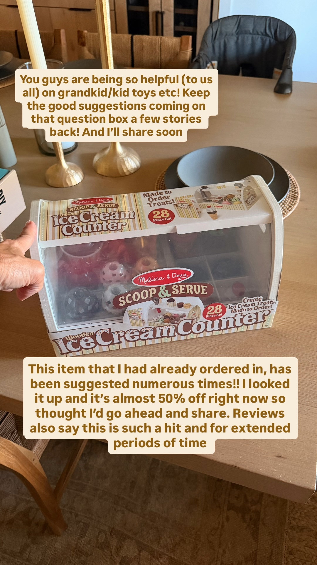 Almost 50% off right now 

and highly recommended by followers as a toy that kids love and play with for extended periods of time