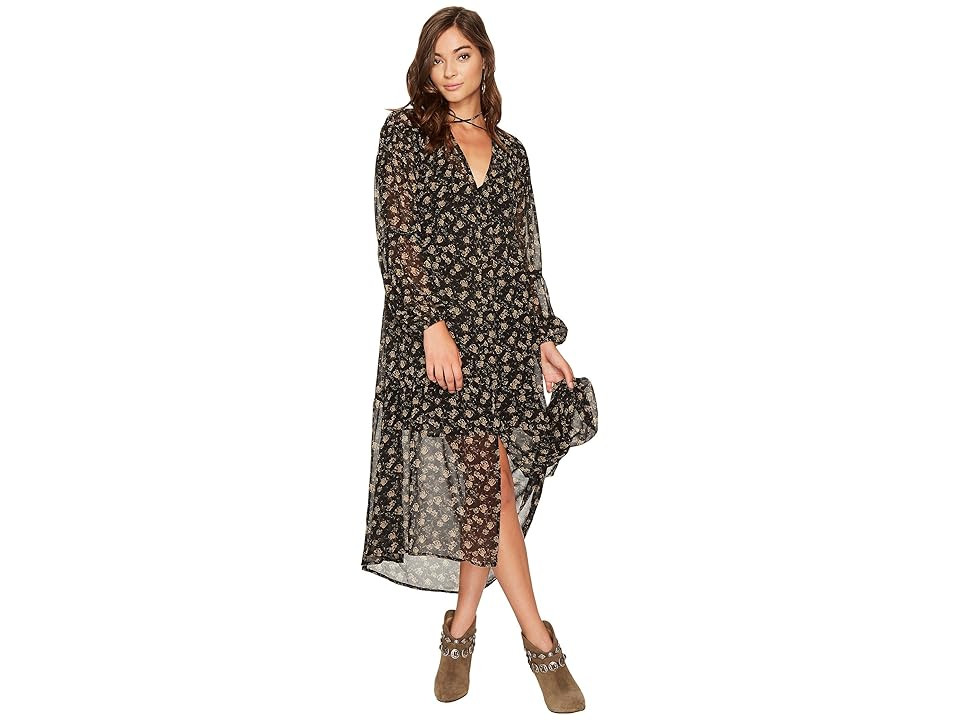ASTR the Label Ambrosia Dress (Black Tan Floral) Women's Dress | 6pm