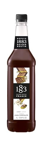 1883 Dubai Chocolate Syrup for Coffee & Drinks, Made in France, 1 Liter Plastic Bottle– Rich Cane Sugar Blend for Coffee, Milkshakes, Cocktails & Dessert Toppings | Amazon (US)