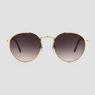 Women's Narrow Metal Round Sunglasses - Universal Thread™ Gold | Target