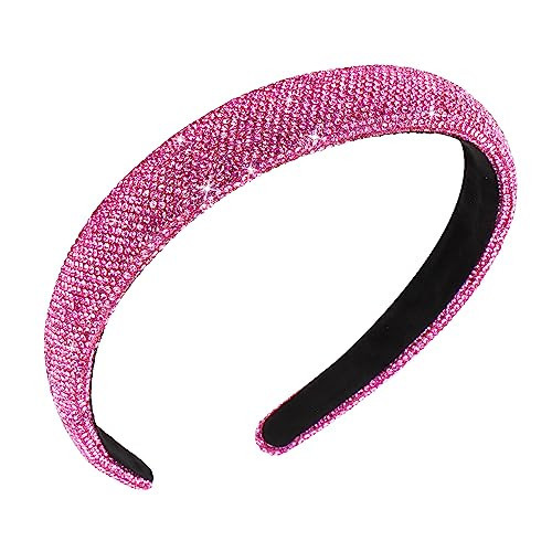 Jaciya Rhinestone Headband Crystal Bling Hot Pink Headbands for Women Girls Hair Accessories Glitter Sparkle Head Band Women's Fashion Head Bands | Amazon (US)