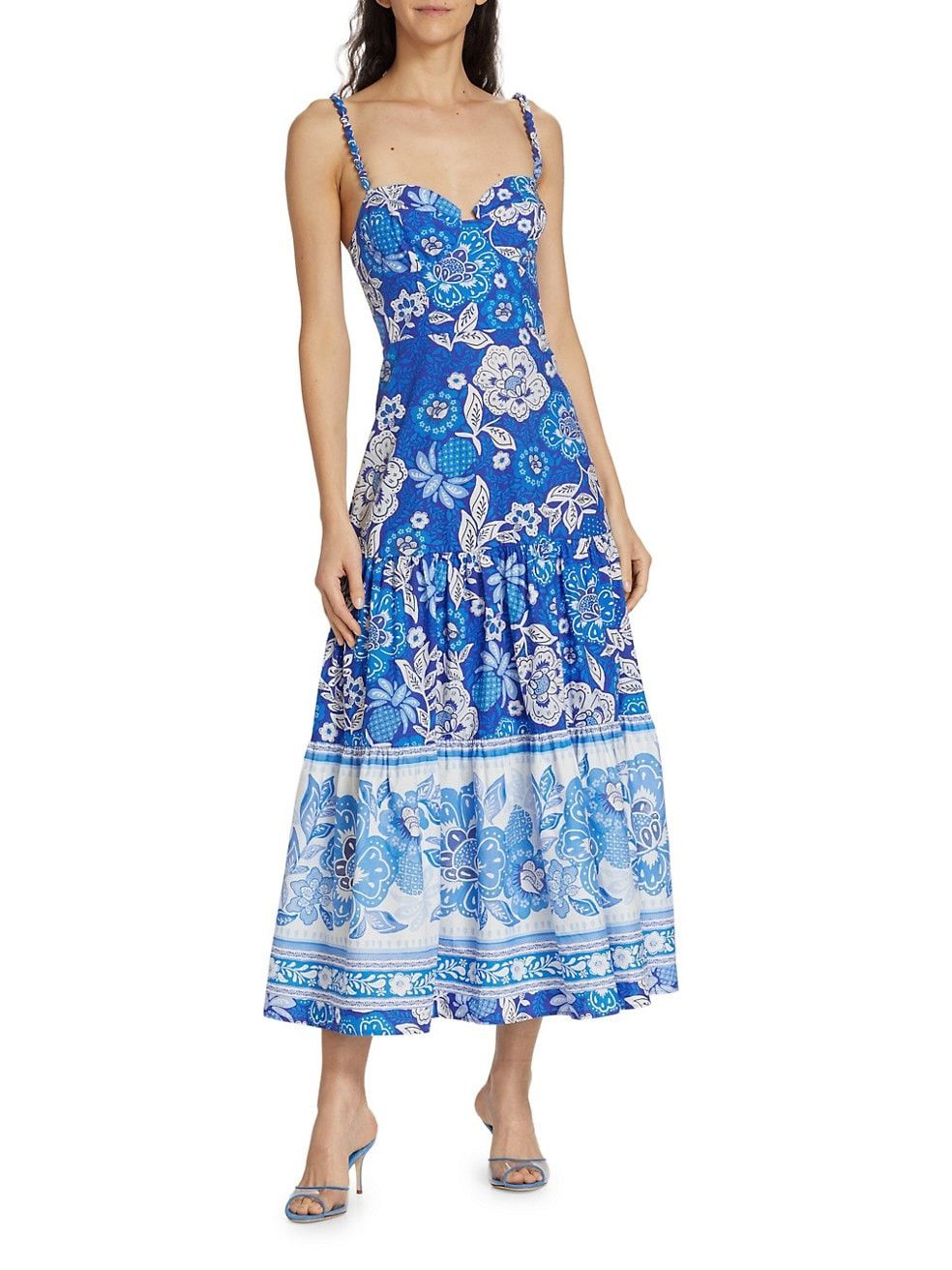 Full Of Flowers Sweetheart Midi-Dress | Saks Fifth Avenue