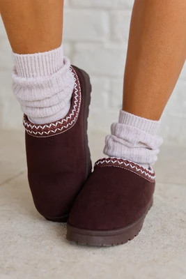 For The Moment Brown Slipper | Pink Lily