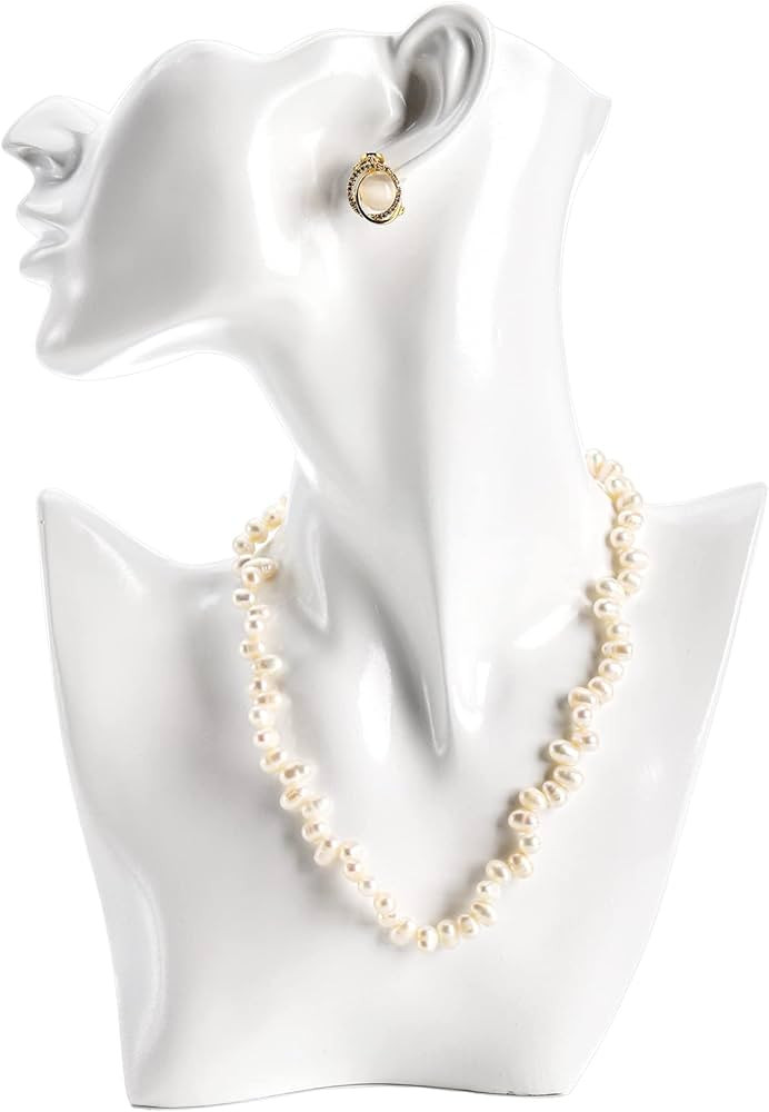 SOUJOY Jewelry Display Stand, Necklace Mannequin Display Stand for Selling, White Resin Pendant, ... | Amazon (US)