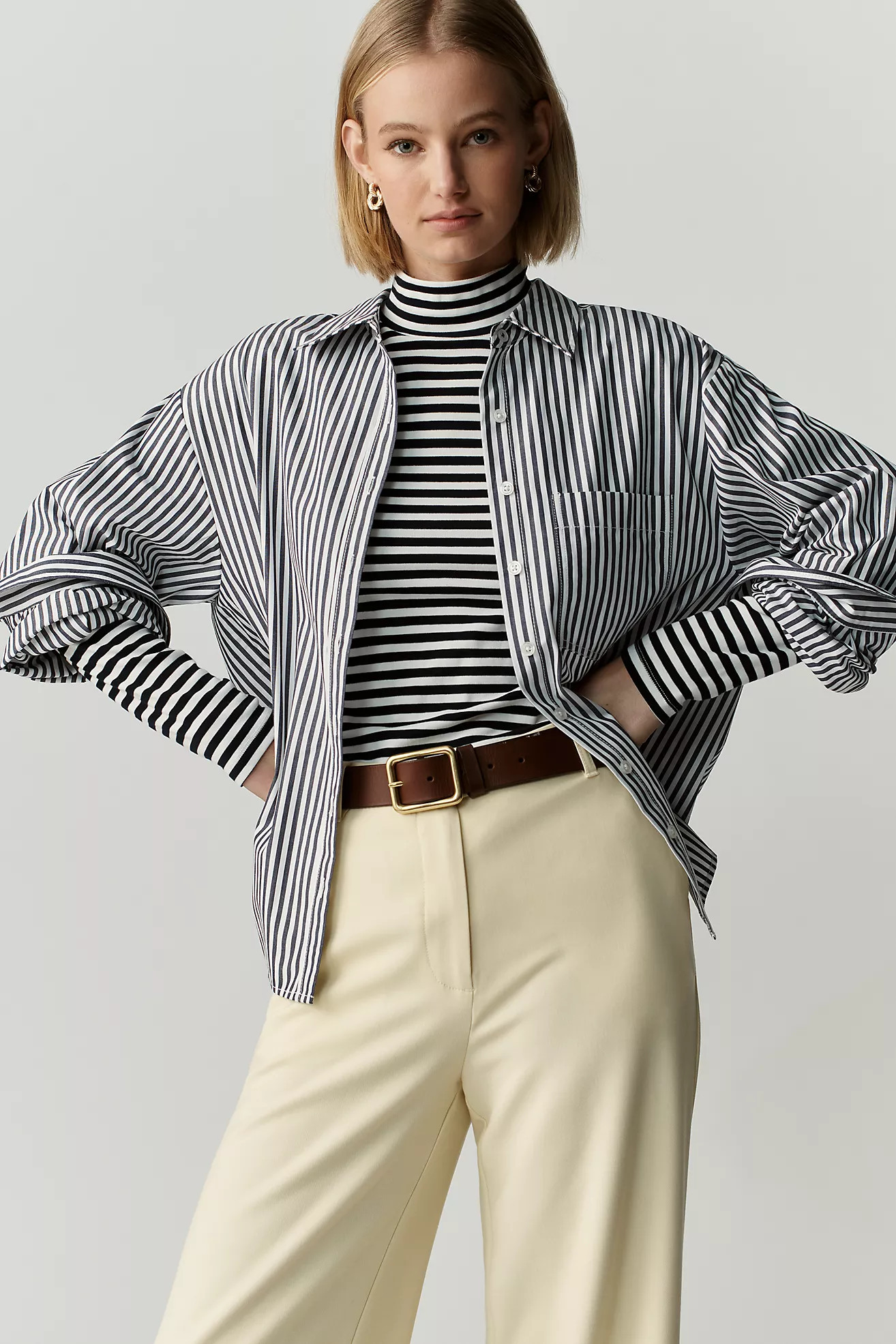 Maeve Shrunken Bennet 100% Cotton Buttondown Shirt | Anthropologie (US)