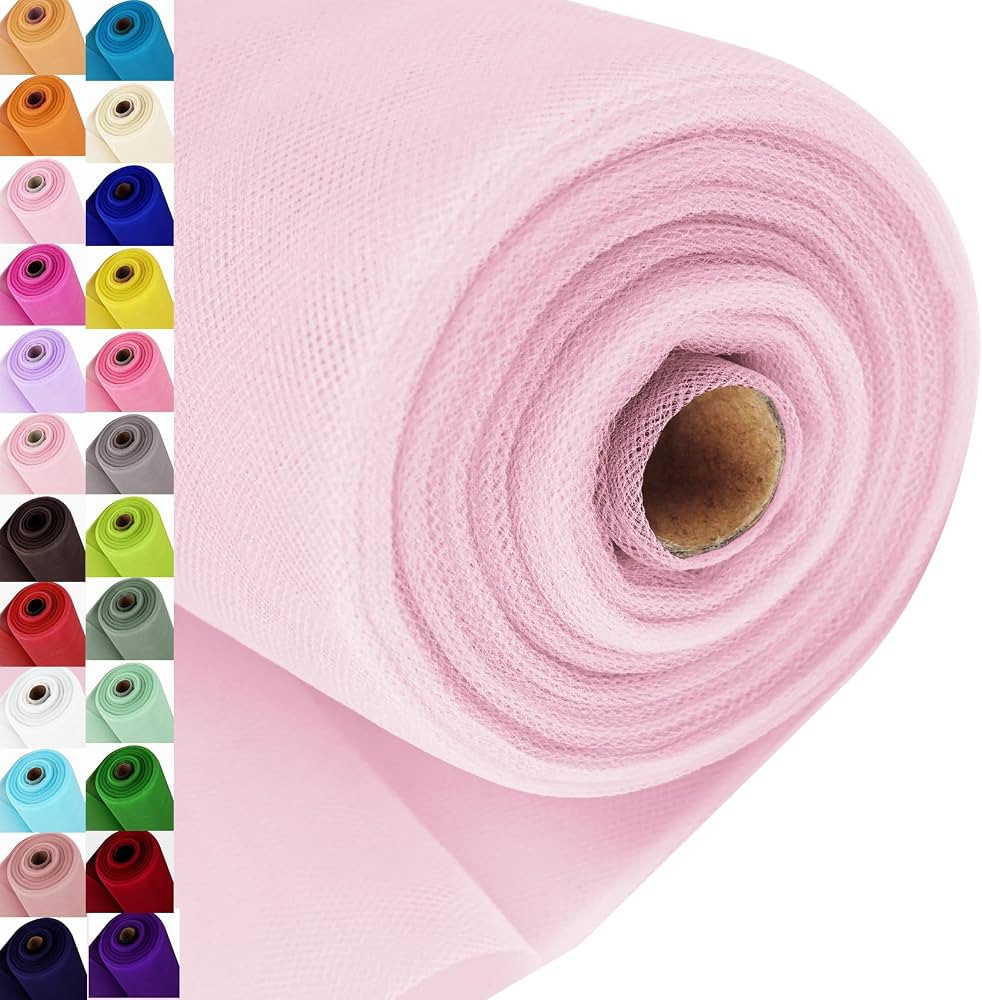 Baby Pink Tulle Fabric Roll Spool Bolt (54 Inch by 40 Yards) Large Tulle Wedding Party Decoration... | Amazon (US)