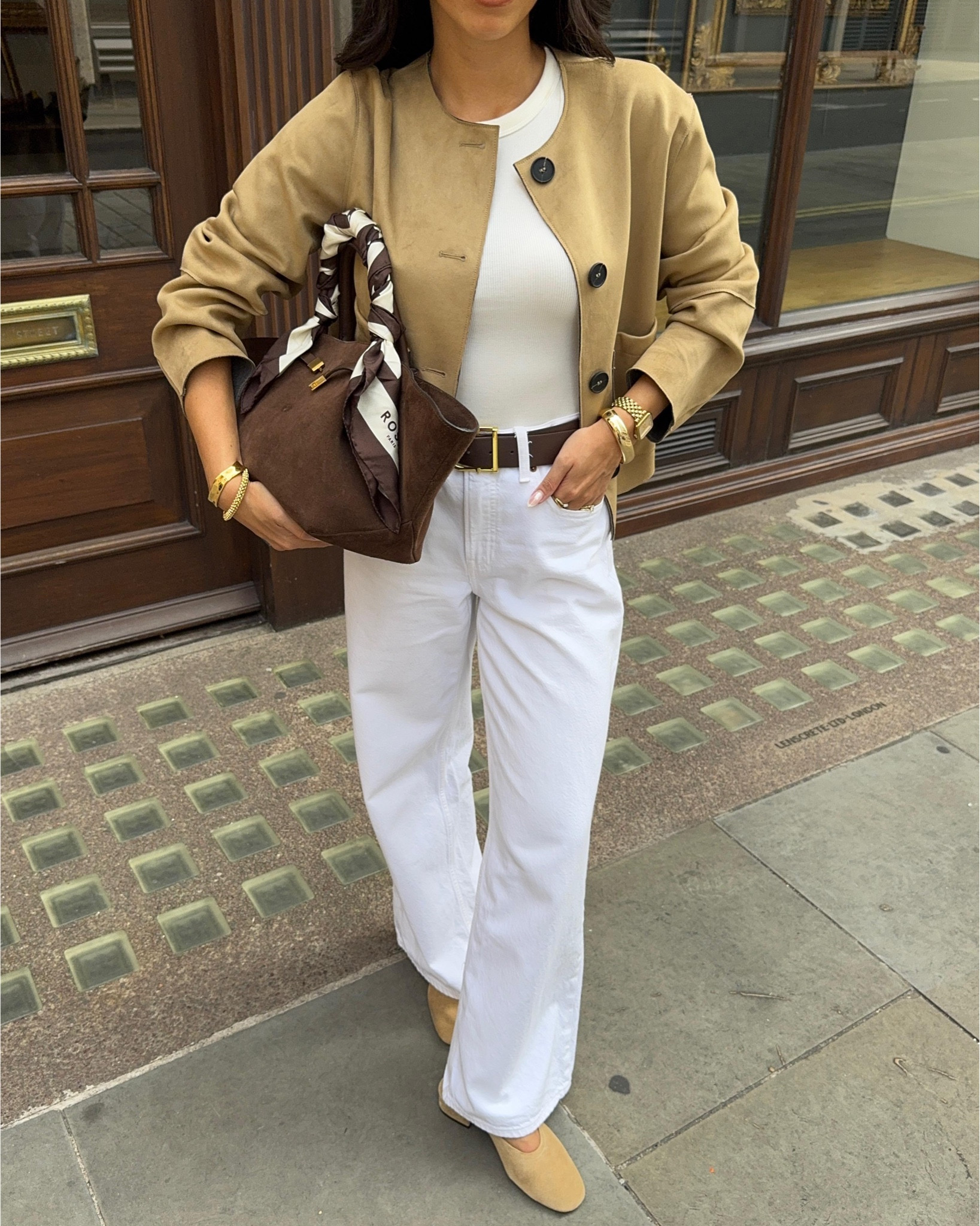 Things I'm loving for Spring... suede light jackets with an all white outfit, white denim and chocolate brown accessories 

 

#LTKspring #LTKjeans #LTKstyletip